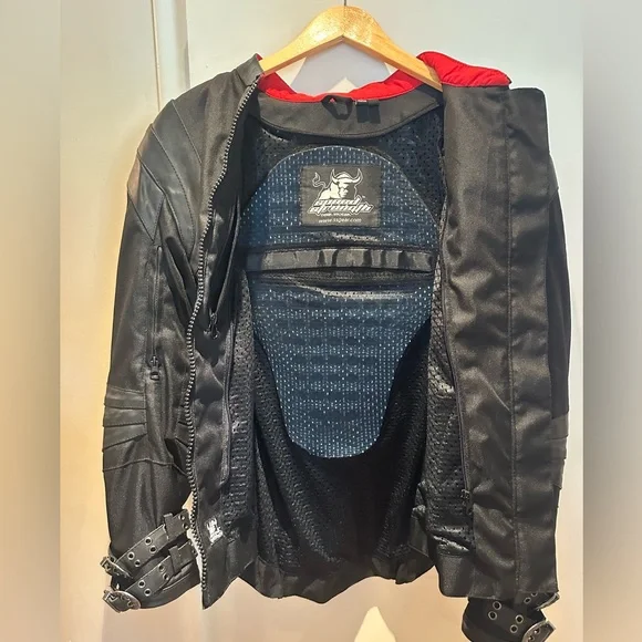 NEW Black Armoured Embroidered Women's Motorcycle Jacket Size M - Picture 4 of 5